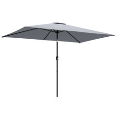 Outsunny Garden Parasol, Parasol Umbrella with Crank Handle, Tilt Function, Polyester Canopy, Light Grey