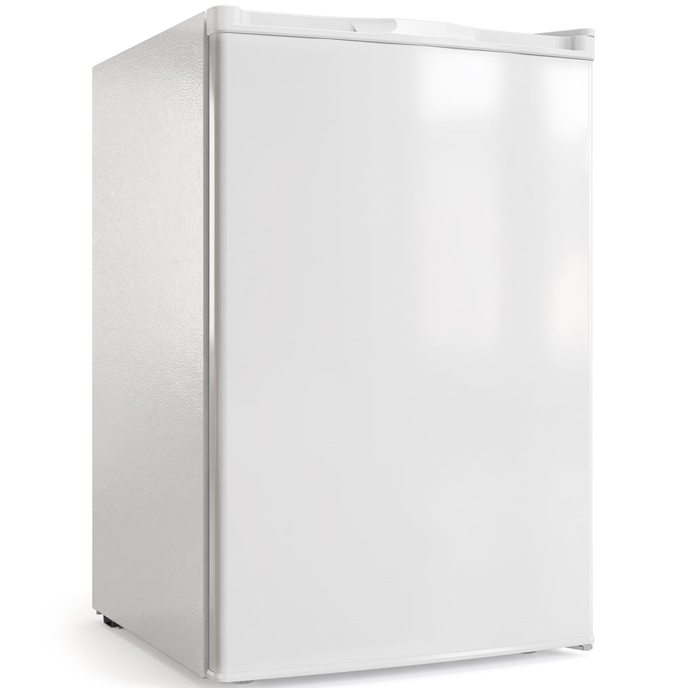 HOMCOM 85L Mini Freezer Countertop, Compact Freestanding Upright Freezer with Reversible Door, Removable Glass Shelves, White