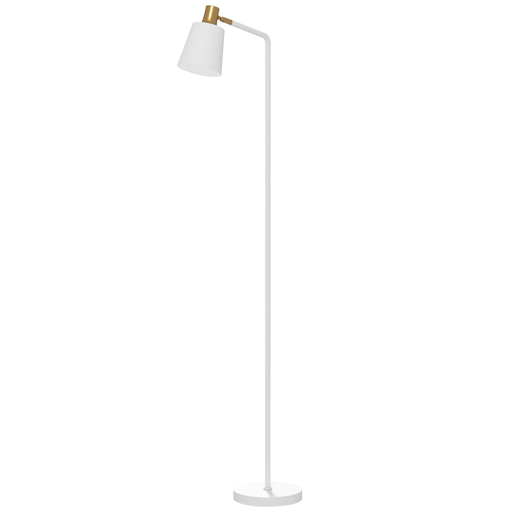HOMCOM Modern Standing Lamp, Floor Lamp with 350° Rotatable Head for Living Room, White