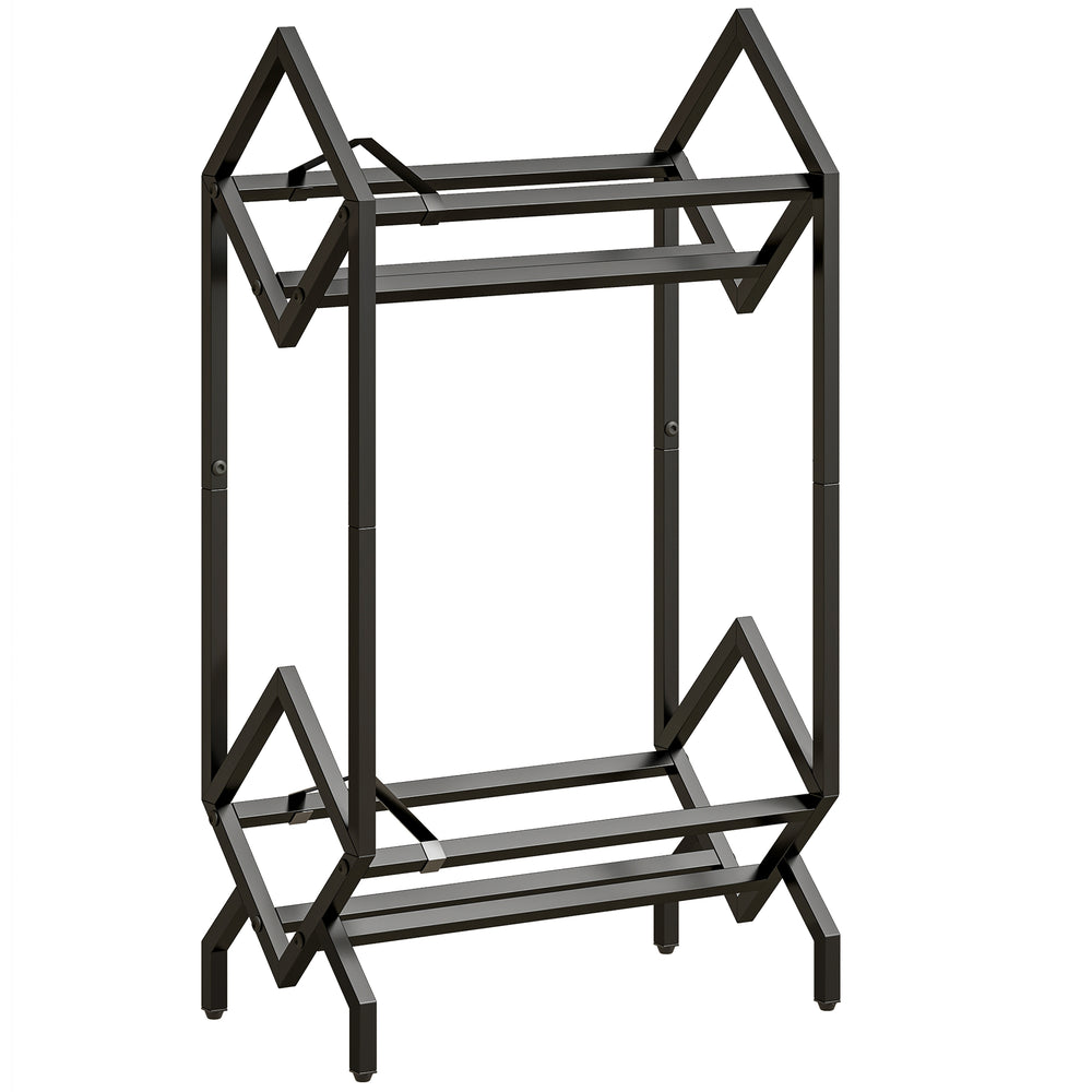 HOMCOM 50 CD Storage Rack, 2-Tier Metal CD Storage Unit, Free Standing, Easy to Assemble, Black