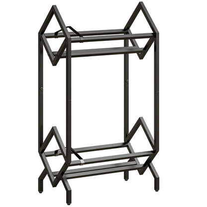 HOMCOM 50 CD Storage Rack, 2-Tier Metal CD Storage Unit, Free Standing, Easy to Assemble, Black
