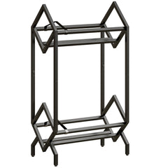 HOMCOM 50 CD Storage Rack, 2-Tier Metal CD Storage Unit, Free Standing, Easy to Assemble, Black