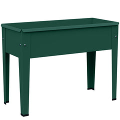 Outsunny Raised Planter, Metal Raised Garden Bed on Legs with Drainage Hole and Foot Covers, Green
