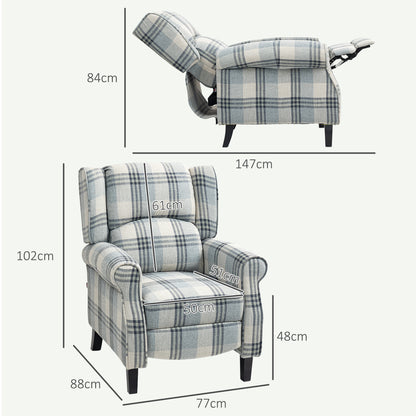 HOMCOM 160Â° Reclining Armchair, with Footrest - Grey