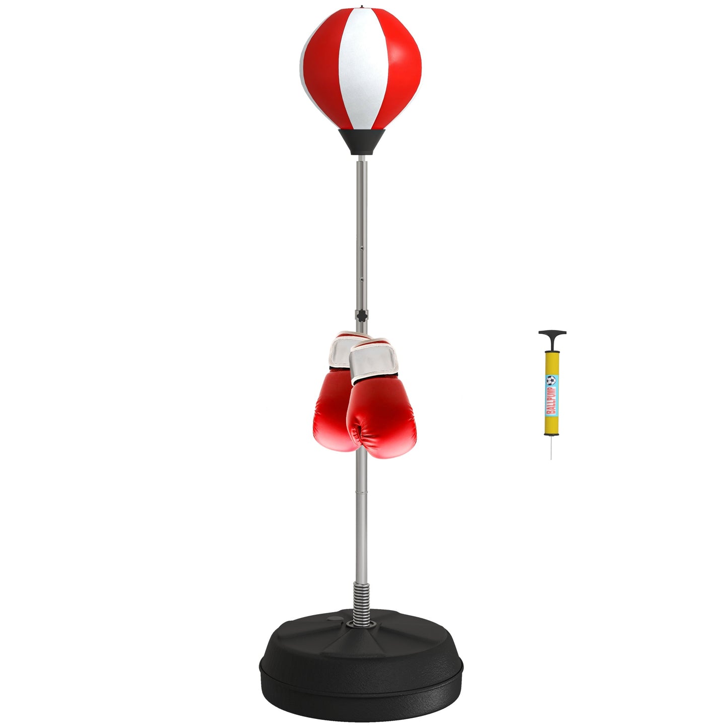 HOMCOM Punching Bag with Stand Boxing Bag Set with Adjustable Height, Red