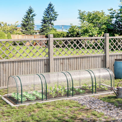Outsunny 395  x 100 cm Low Tunnel Greenhouse - Clear