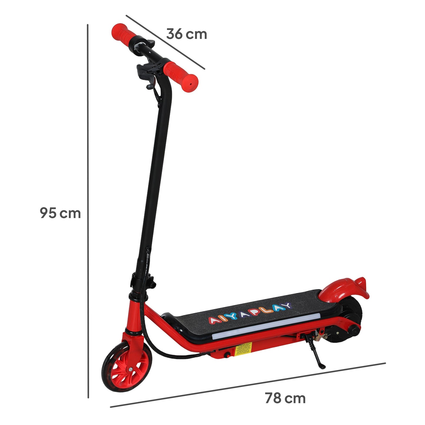 AIYAPLAY Electric Scooter for Kids Aged 6-14 Years, with Colourful Lights, Red