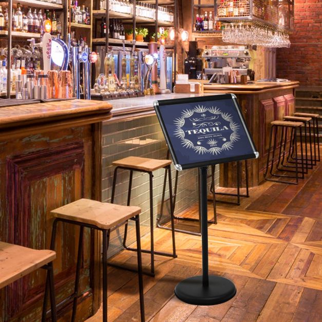 DIN A3 height-adjustable presentation stand information stand-black