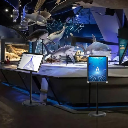 DIN A3 height-adjustable presentation stand information stand-black