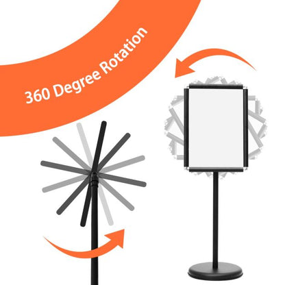 DIN A3 height-adjustable presentation stand information stand-black