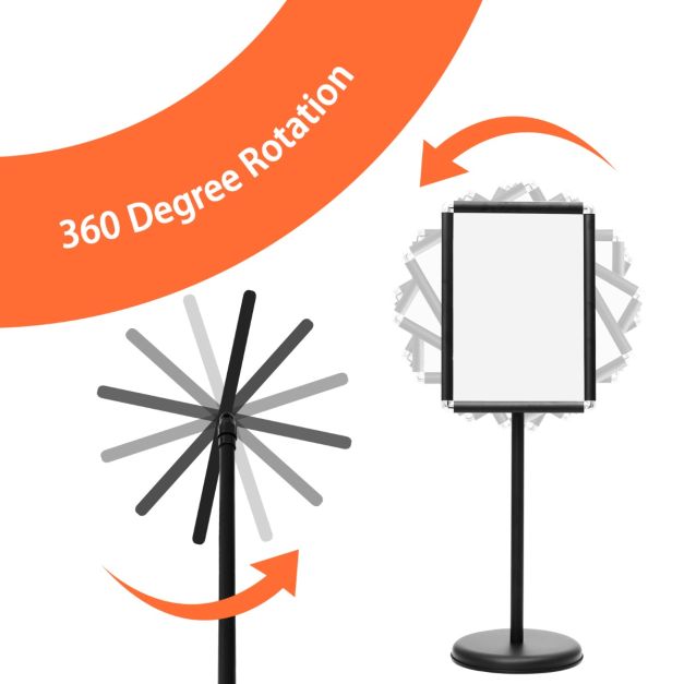 DIN A3 height-adjustable presentation stand information stand-black