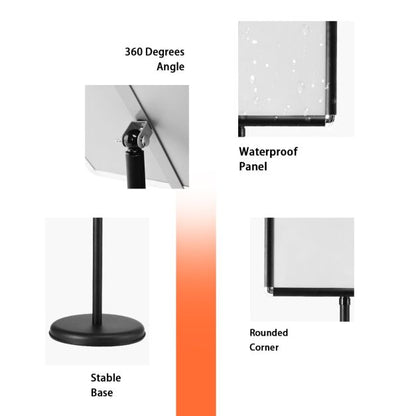 DIN A3 height-adjustable presentation stand information stand-black