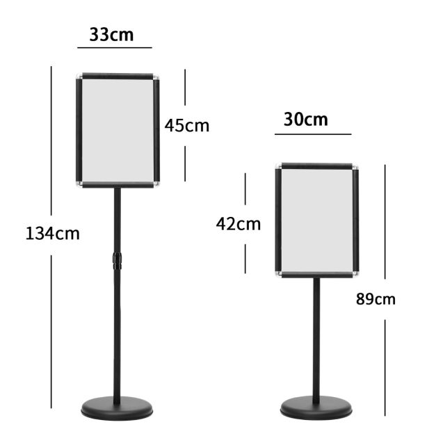 DIN A3 height-adjustable presentation stand information stand-black