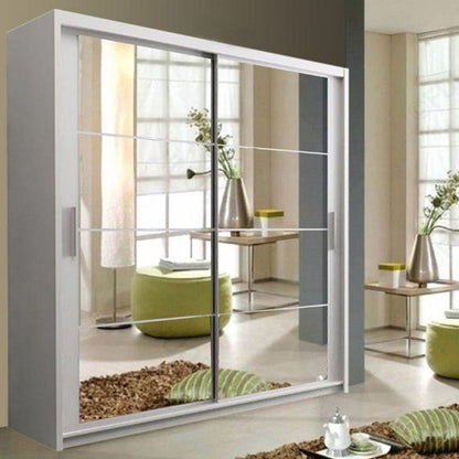 Deltum Sliding Door Wardrobe - Grey, White, Black - 150cm and 203cm