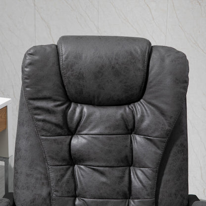 Vinsetto Vintage High Back Heated Massage Office Chair w/ 6 Vibration Points Dark Grey