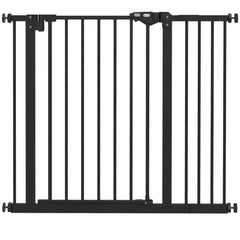 PawHut Adjustable Safety Gate w/ One Extensions, Four Adjustable Screws, Black