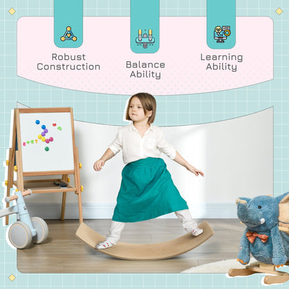 AIYAPLAY Wooden Balance Board for Children 3-8 Years Old, Natural Tone