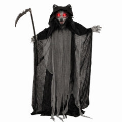 HOMCOM Halloween Standing Werewolf Animated Decoration with Light-Up Eyes, Sound and Touch Activated