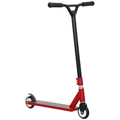 HOMCOM Stunt Scooter, 360 Entry Level Tricks Scooter w/ Lightweight Aluminium Deck and ABEC 7 Bearing, For Age 14+ Beginners, Red