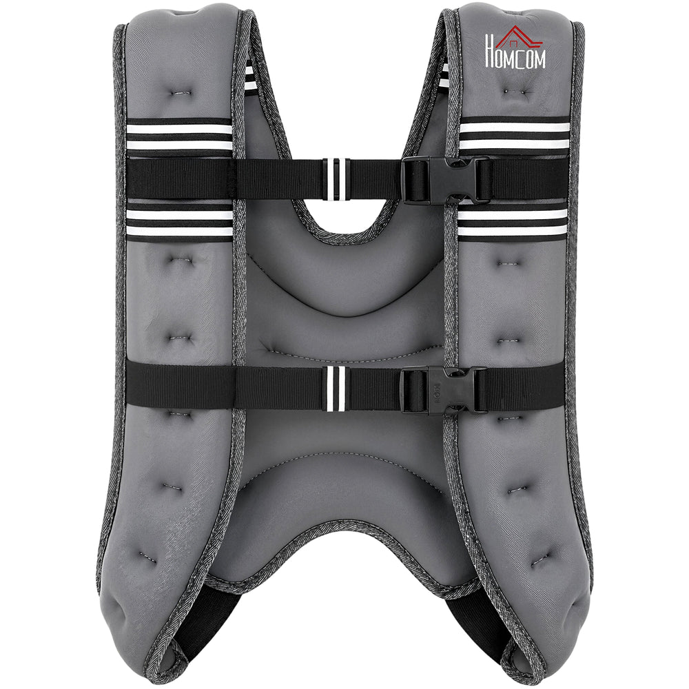 HOMCOM 10KG Weighted Vest, Running Weight Vest with Adjustable Strap, Convenient Pocket and Reflective Strips for Men and Women