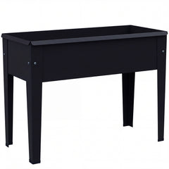 Outsunny Raised Planter, Metal Raised Garden Bed on Legs with Drainage Hole and Foot Covers, Black
