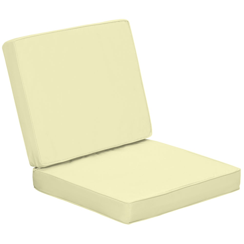 Outsunny 2-Piece Garden Seat and Back Cushion Set, Replacement Cushions for Outdoor Furniture with Seat Cushion and Back Cushion, Cream White