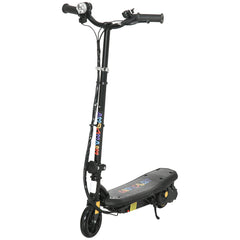 HOMCOM Foldable Electric Scooter, with LED Lights, for Ages 7-14 Years, Black