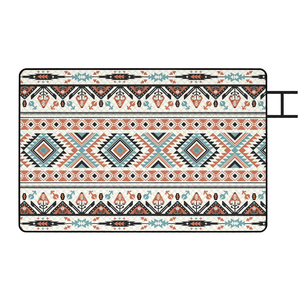 Outsunny Picnic Blanket, 300x200CM Large Beach Blanket Outdoor Picnic Mat with Integrated Strap for Camping, Mix-Colour
