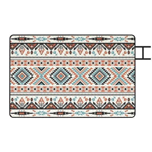 Outsunny Picnic Blanket, 300x200CM Large Beach Blanket Outdoor Picnic Mat with Integrated Strap for Camping, Mix-Colour