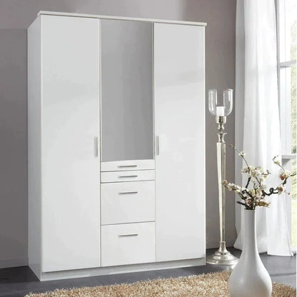 ACORN 3 Door Mirrored Wardrobe White 135cm