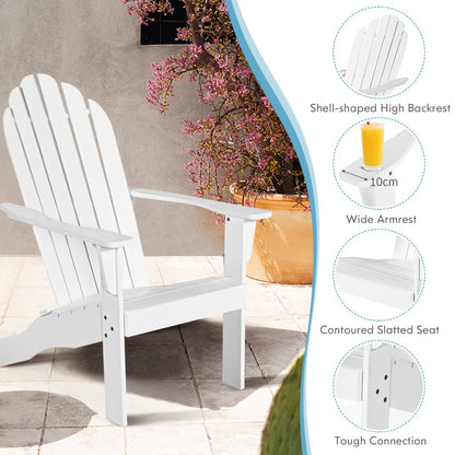 Acacia Wood Adirondack Lounger Chair Set of 2 with Slatted Seating