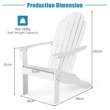 Acacia Wood Adirondack Lounger Chair Set of 2 with Slatted Seating