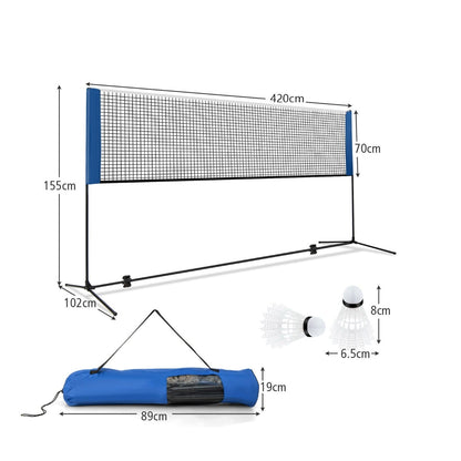 Adjustable Badminton Net Set for Backyard Driveway Beach Portable