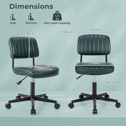 Adjustable Ergonomic Leisure Chair with PU Leather-Green