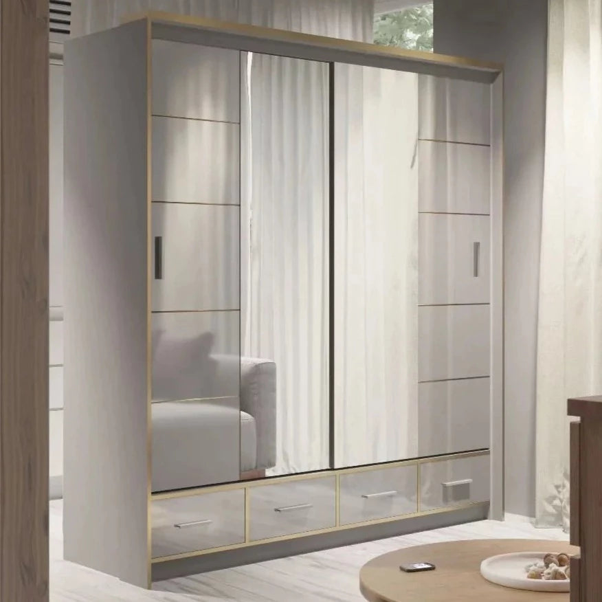 Andromeda 203cm Sliding Door Wardrobe - White