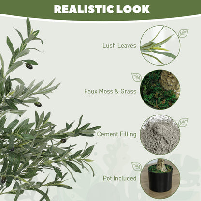 HOMCOM Silk Leaf Artificial Olive Trees