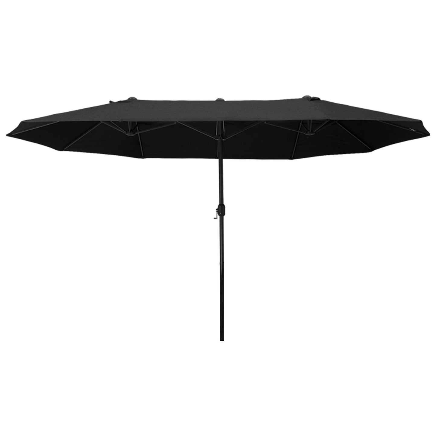 Outsunny 4.6m Double Garden Parasol - Black