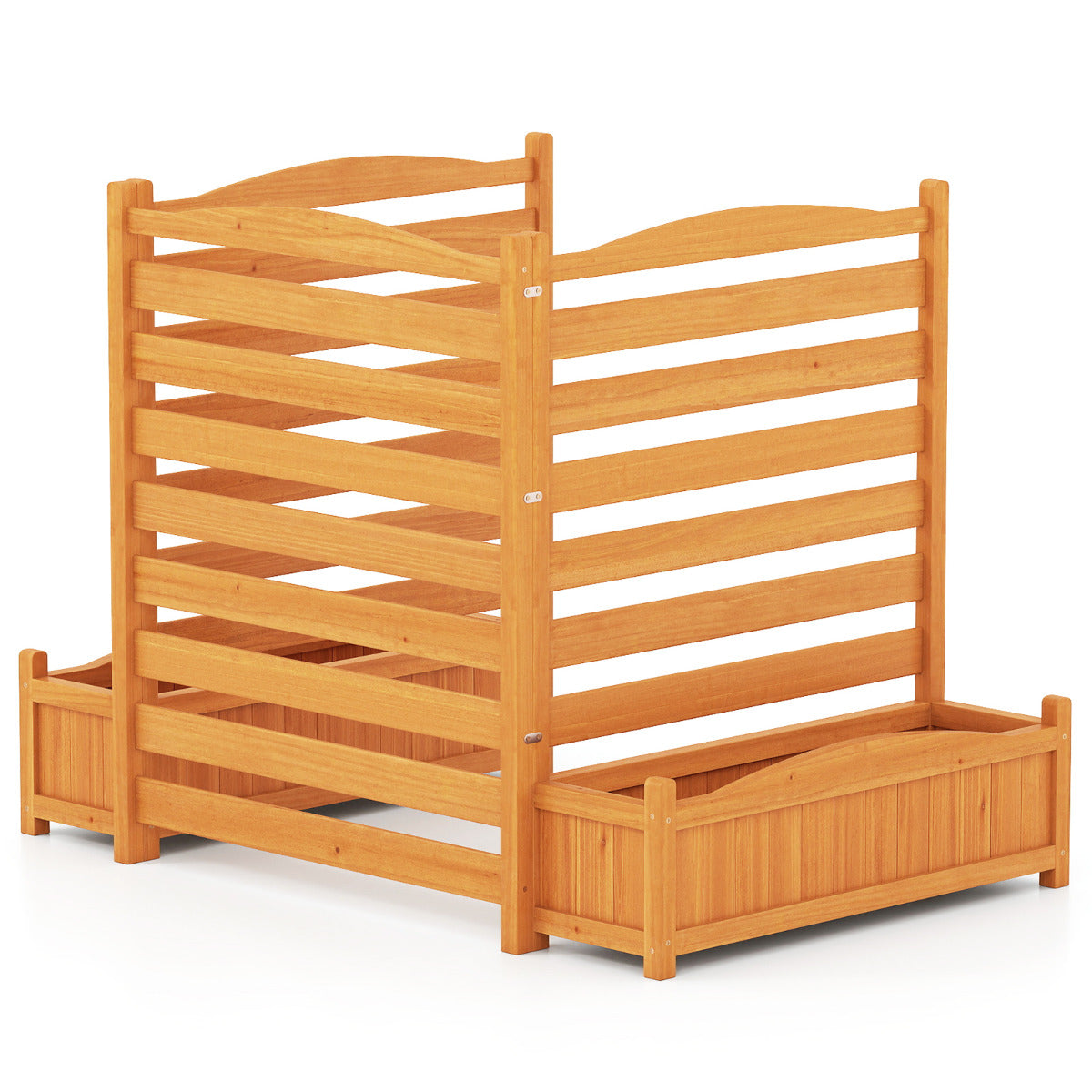 2/3-Panel Freestanding Air Conditioner Fence with Planter Box-Yellow-3-Panel