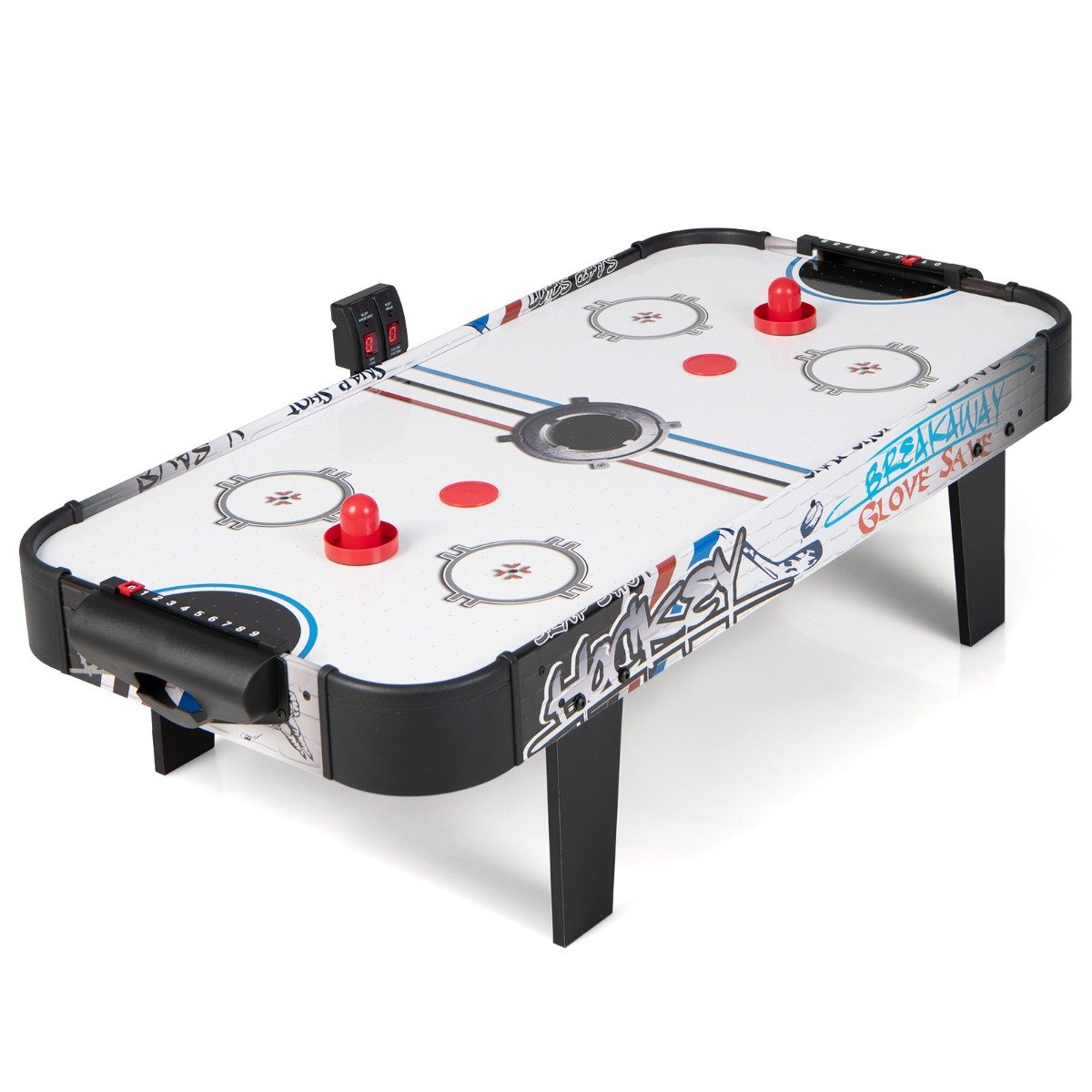 Air Powered Hockey Table with Pucks Pushers and LED Scoreboard