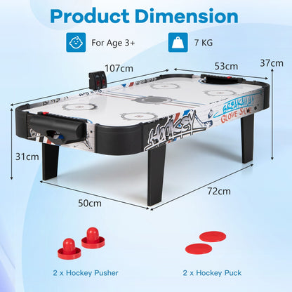 Air Powered Hockey Table with Pucks Pushers and LED Scoreboard