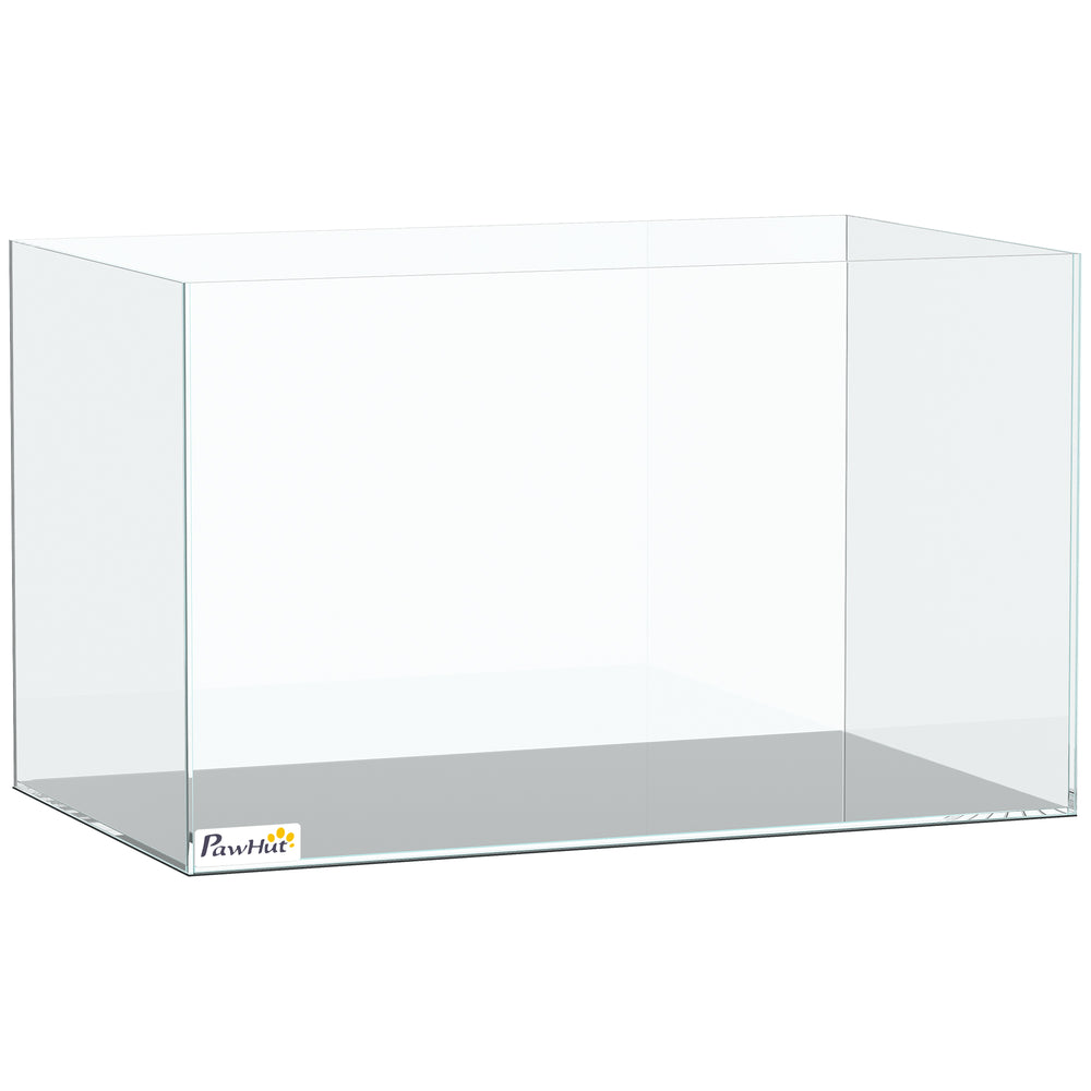 PawHut Fish Tank Bare Glass for DIY Glass Aquarium with Protective Base Mat 43L Transparent for Fish Shrimps