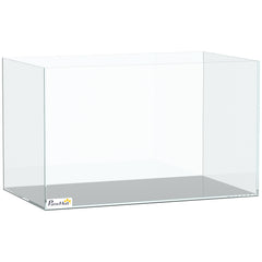 PawHut Fish Tank Bare Glass for DIY Glass Aquarium with Protective Base Mat 43L Transparent for Fish Shrimps