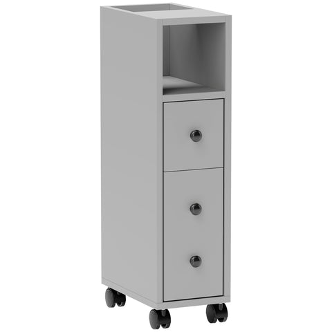 kleankin Slimline Bathroom Storage Cabinet - Grey