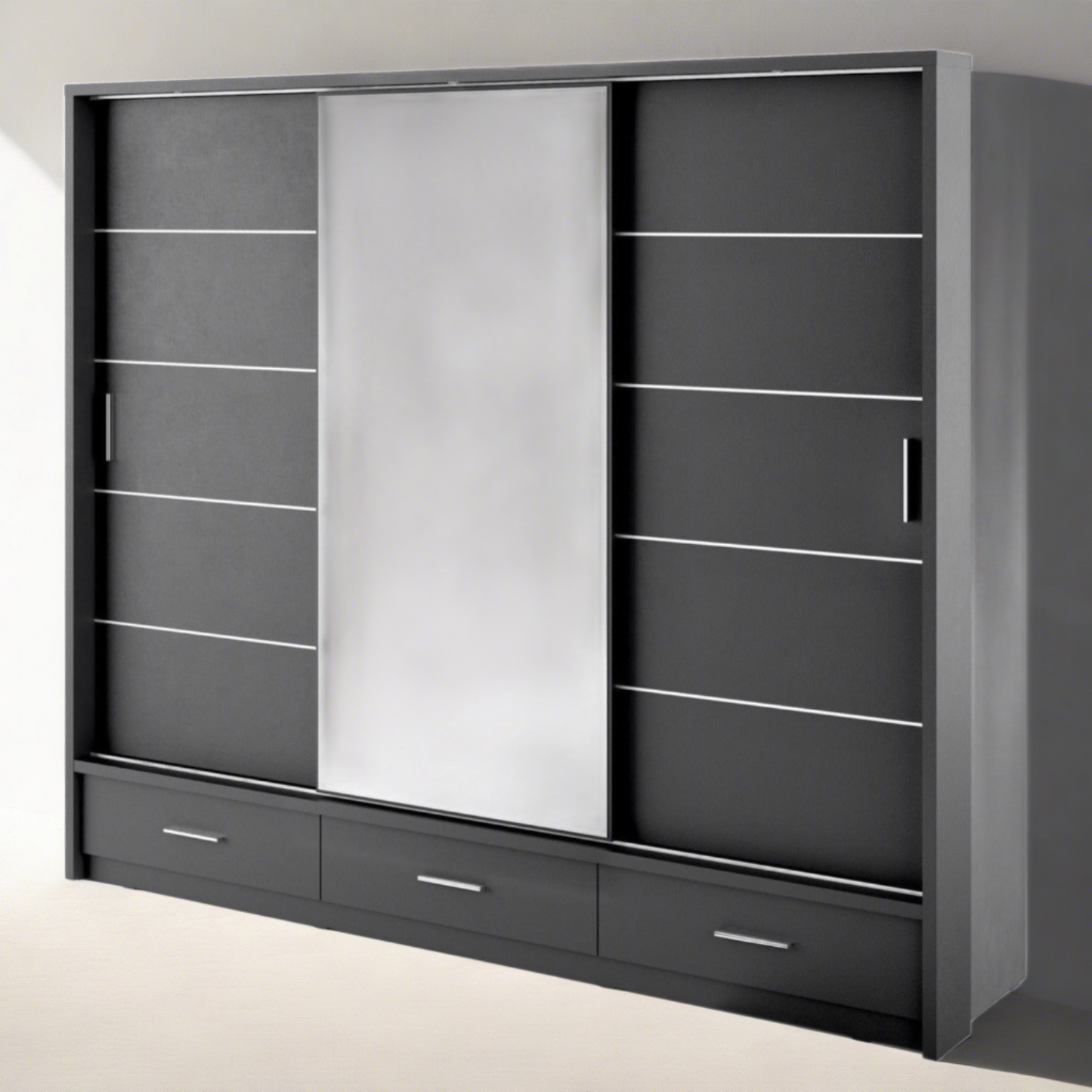 Artimas I Sliding Door Wardrobe 250cm - Grey Matt