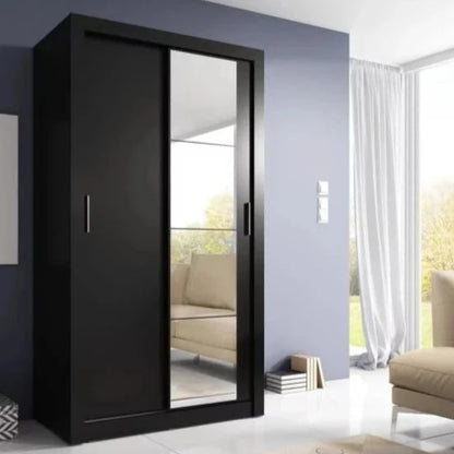 Artimas VI - 2 Sliding Door Wardrobe 120cm - Black Matt