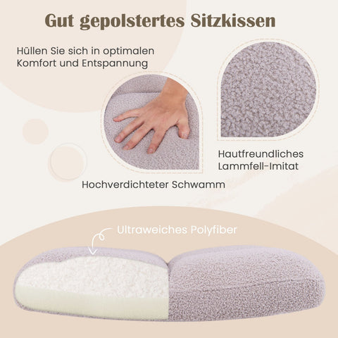 Modern Cross Legged Swivel Task Chair with Wheels-Grey