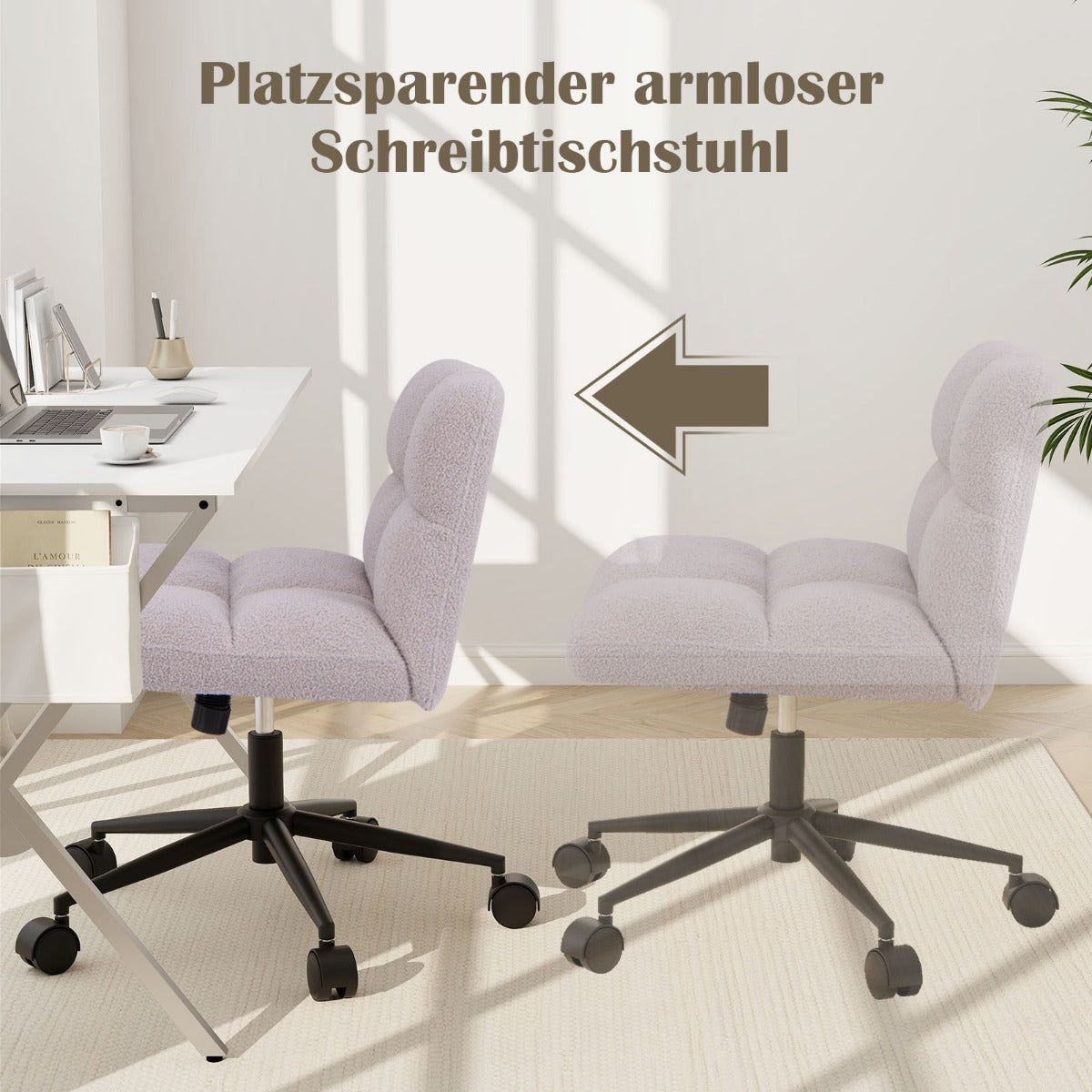 Modern Cross Legged Swivel Task Chair with Wheels-Grey