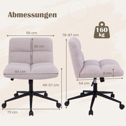 Modern Cross Legged Swivel Task Chair with Wheels-Grey