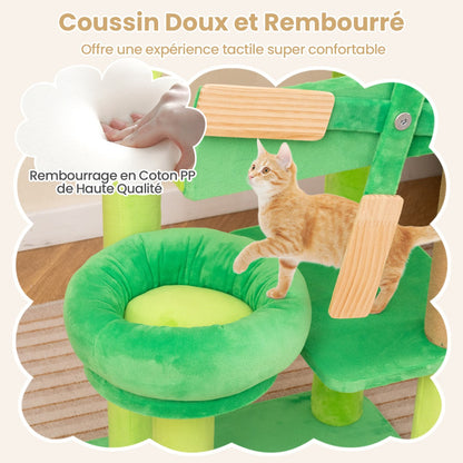 Small scratching post with lying area & platforms & scratching post cat tree in windmill shape