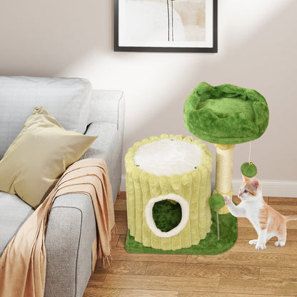 Cute Cat Tree with Sisal Scratching Posts and Dangling Ball